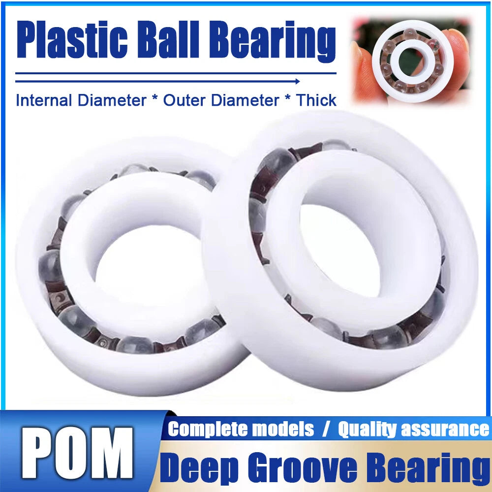 POM Plastic Bearing Glass Ball Miniature Deep Groove Ball Bearings Various Sizes