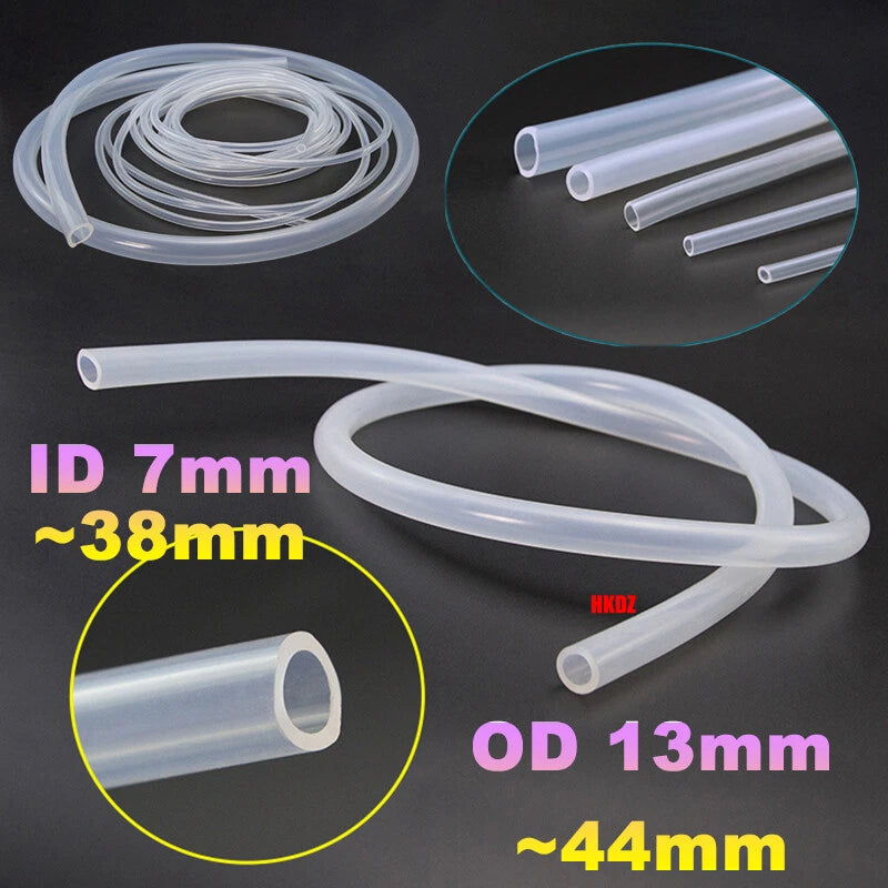 Clear Silicone Tubing Food Grade – Flexible Rubber Hose for Water Pump & DIY Plumbing (OD 10–44mm)
