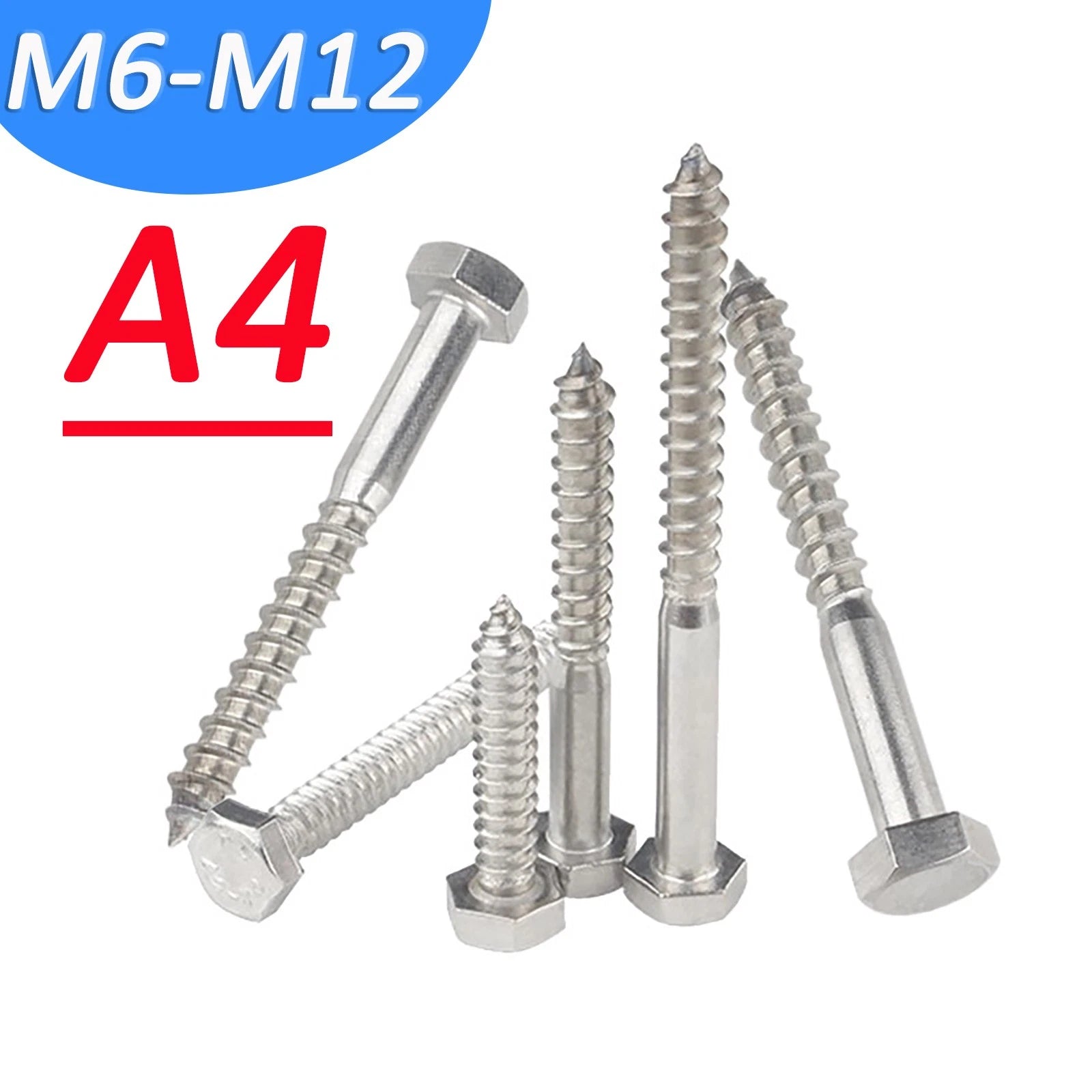 316 Marine Grade A4 Stainless Steel Hex Head Lag Screws – DIN571