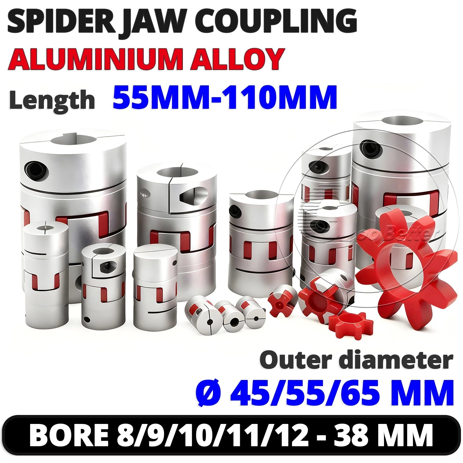 CNC Shaft Coupler Flexible Plum Spider Jaw Coupling Stepper Motor Ø 45 55 65 mm
