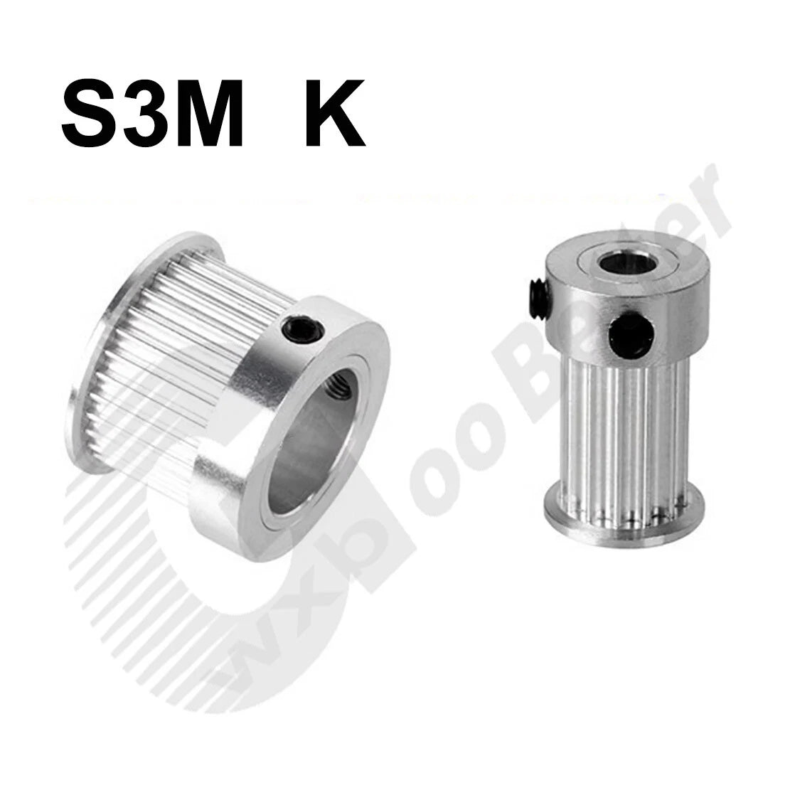 S3M 15mm Timing Belt Smooth Tooth Drive Pulley 12~30 Teeth Bore=5mm 6mm~15mm