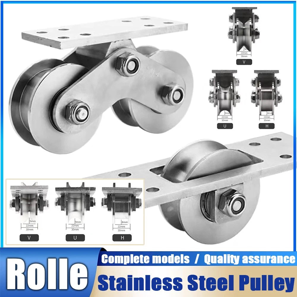 Stainless Steel Pulley UVH Groove Sliding Door Roller Runner Wheel Track Pulley