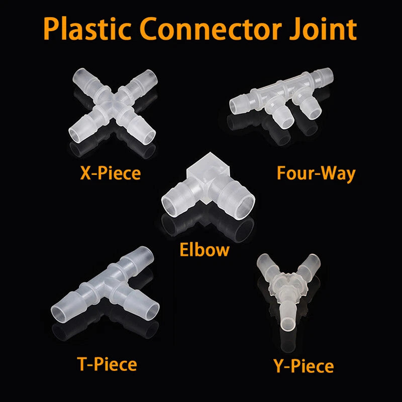 Plastic Hose Connector Splitter X T Y L-Piece Pipe Fittings 1.6mm-20mm