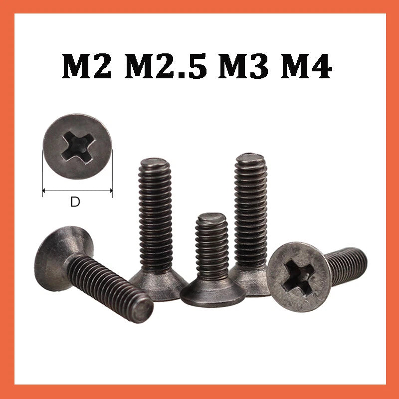 M2 M2.5 M3 M4 Titanium Phillips Countersunk Screws – Flat Head Machine Bolts