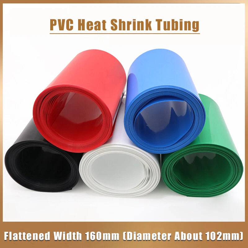 PVC Heat Shrink Tubing 160mm Width — Battery Wrap & Wire Insulation Sleeve