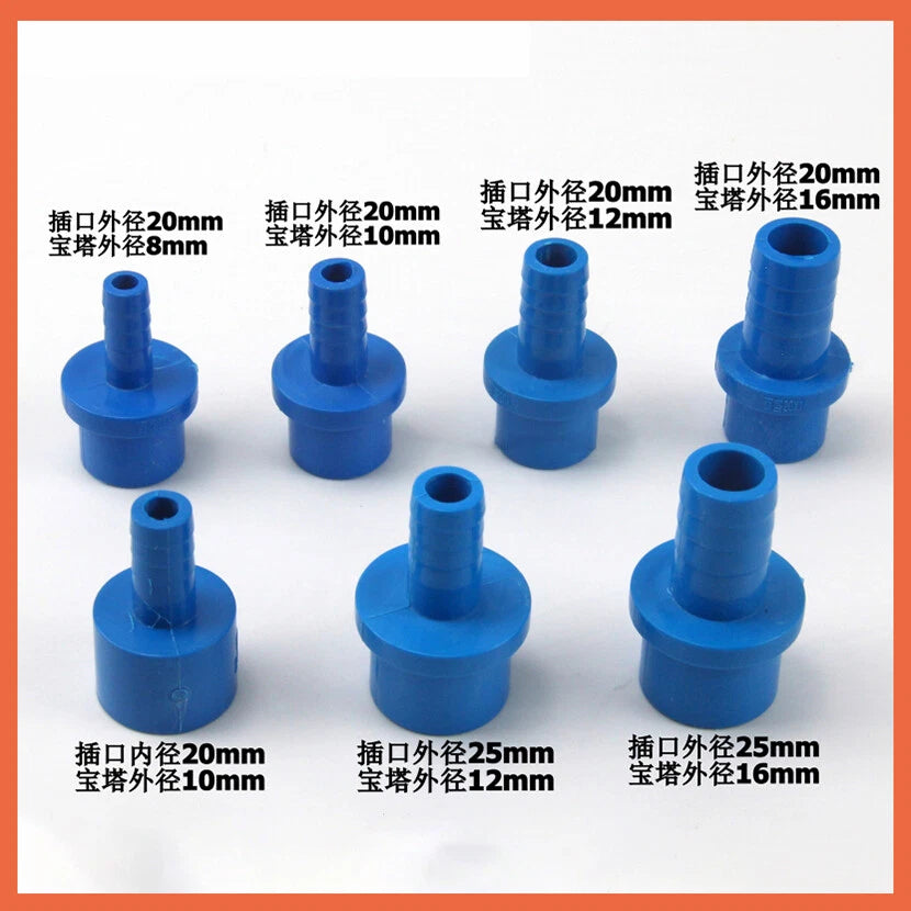 Barbed Hose Tail Connector — Plastic Straight Joiner Fitting, Blue (20mm & 25mm OD)