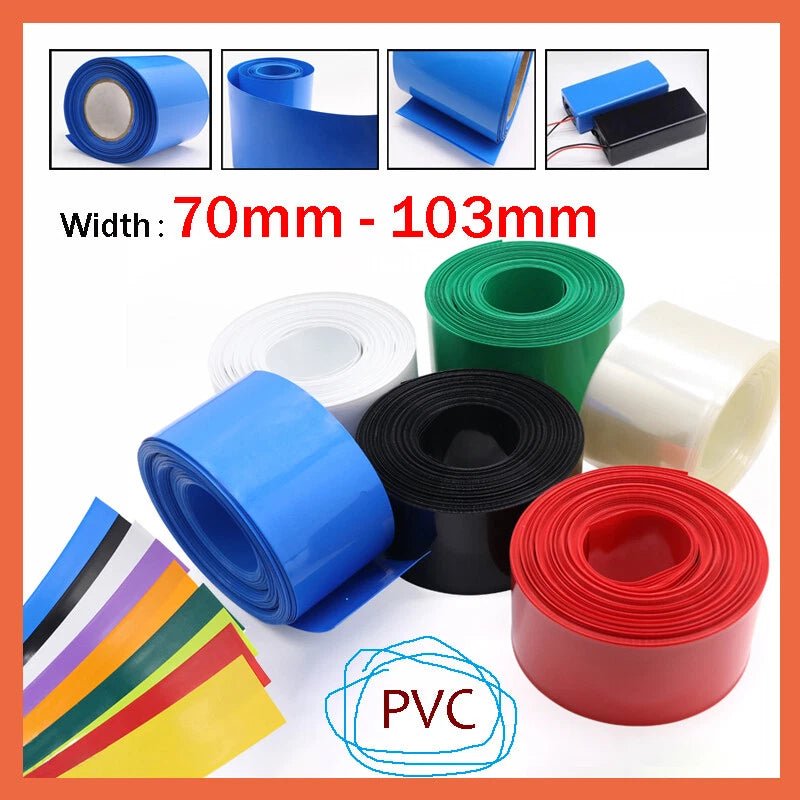 Large Diameter PVC Heat Shrink Tubing – 70mm to 103mm, Multi - Color Battery Wraps & Wire Sleeve - HomeDIYer