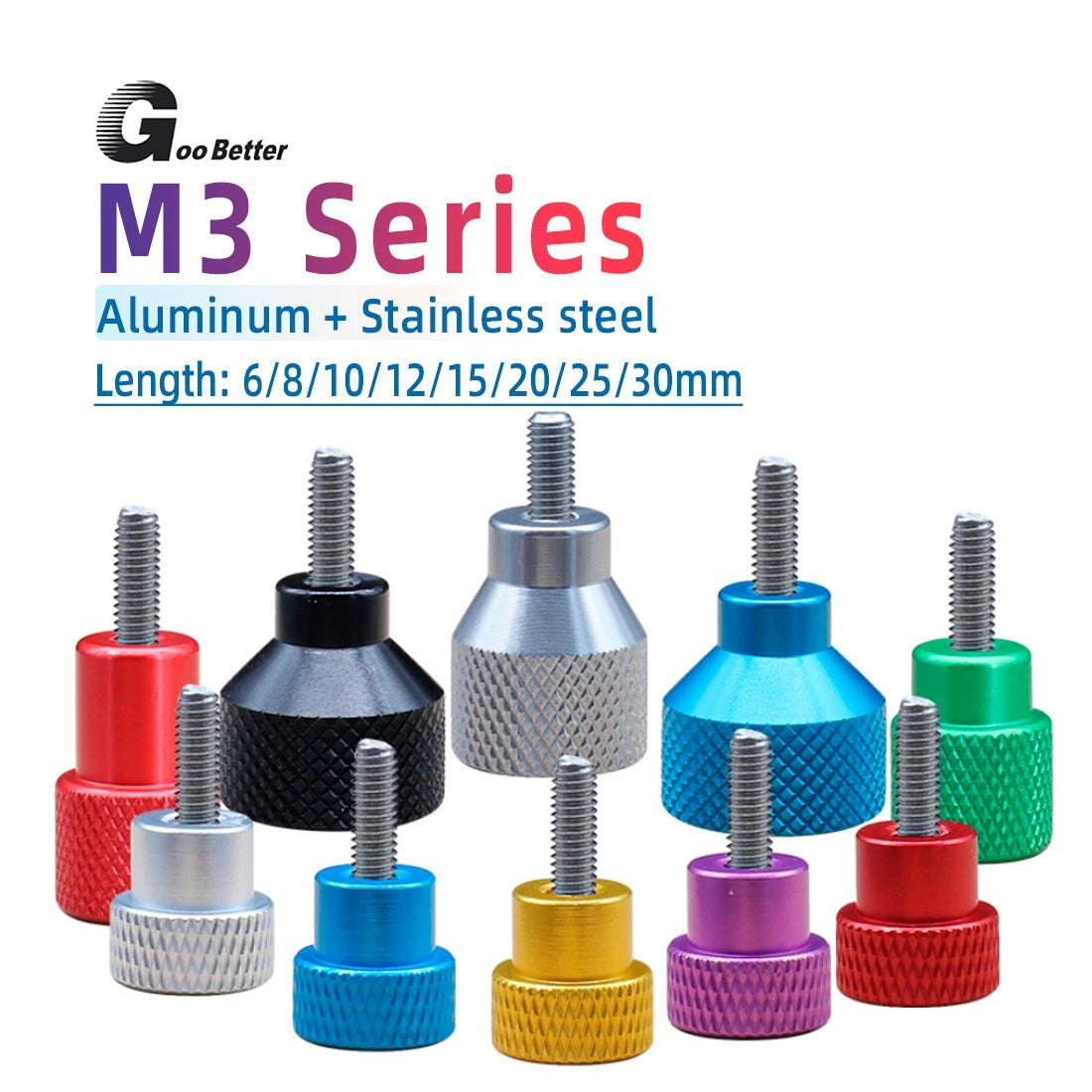 M3 Knurled Thumb Screws – Aluminum & Stainless Steel Hand Grip Knob Bolts