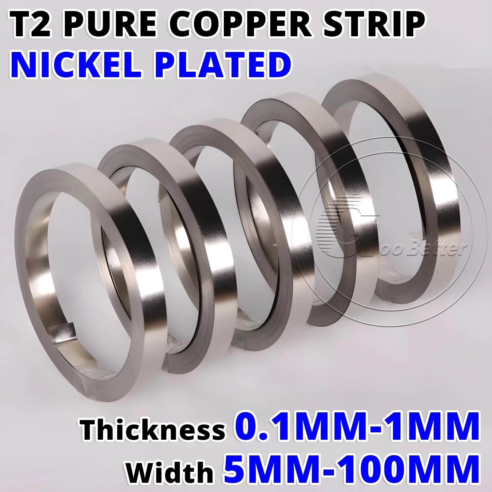 Nickel Plated Pure Copper Strip-Copper Tape for Battery Connectors 0.1mm-1mm