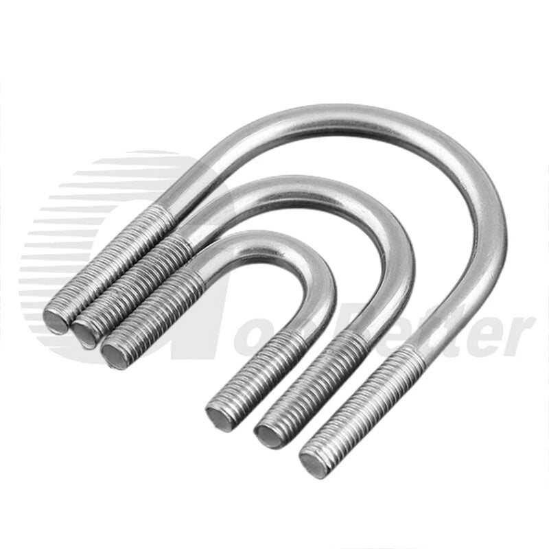 M6 Round Bend U - Bolt – A2 Stainless Steel, 14mm to 114mm, 1/3/5/10/15 Pack - HomeDIYer