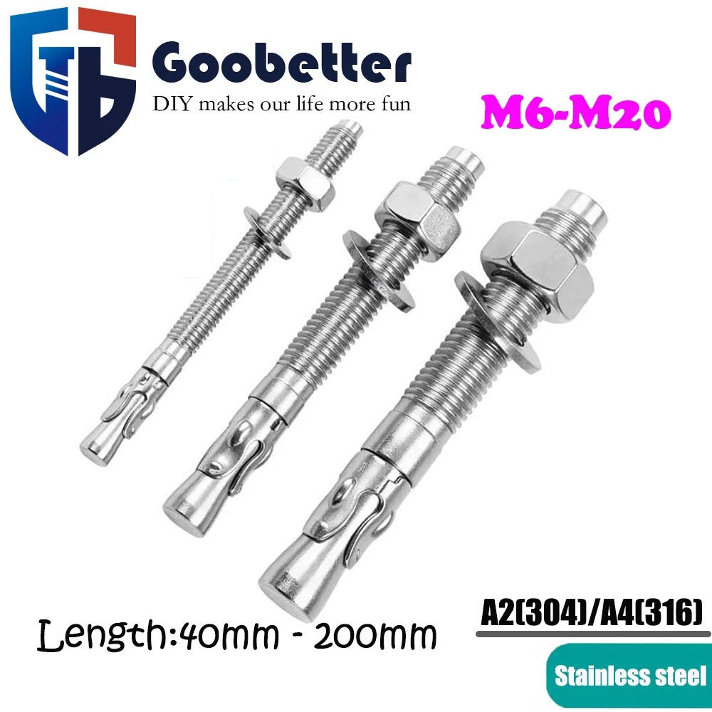 Through Bolts Wall Expansion Anchor Bolts A2 304 A4 316 Stainless Steel