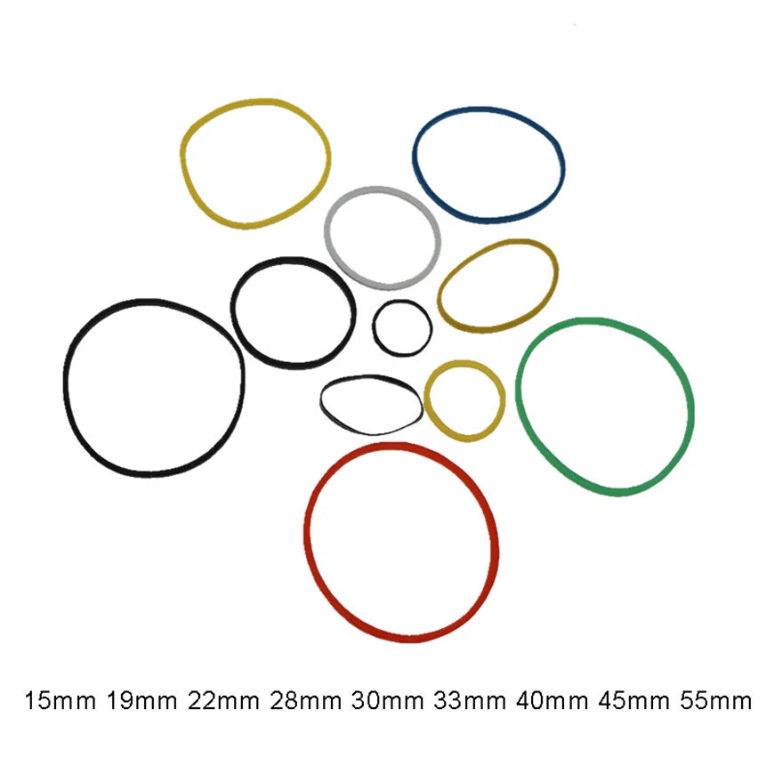 Round Rubber Drive Belts for Pulleys — 15 to 55mm Diameter, Multiple Colors