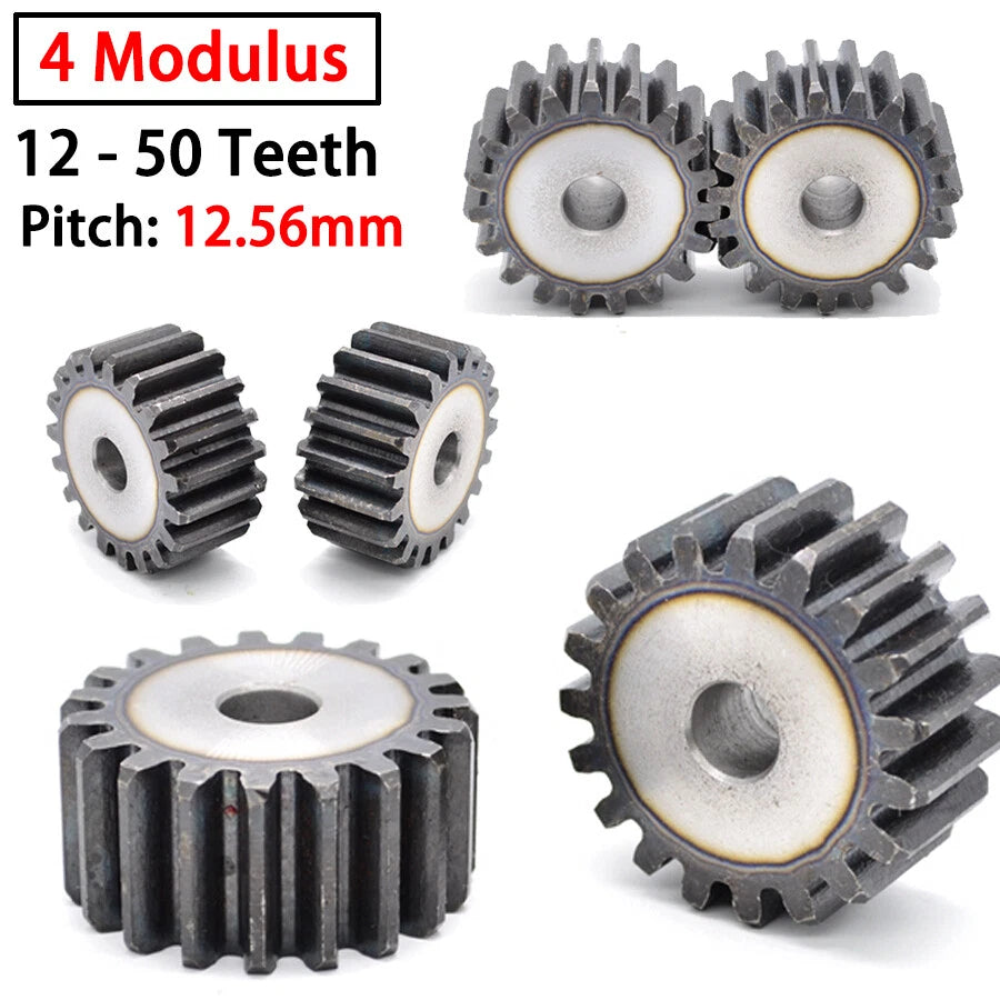 4 Mod Steel Spur Gears Pinion Gear Thickness 40mm 12 Teeth - 50 Teeth For 3D CNC