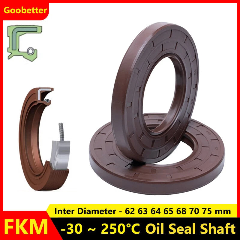 FKM Rotary Shaft Oil Seal TC Double Lip with Spring — ID 62–75mm, -30°C to 250°C