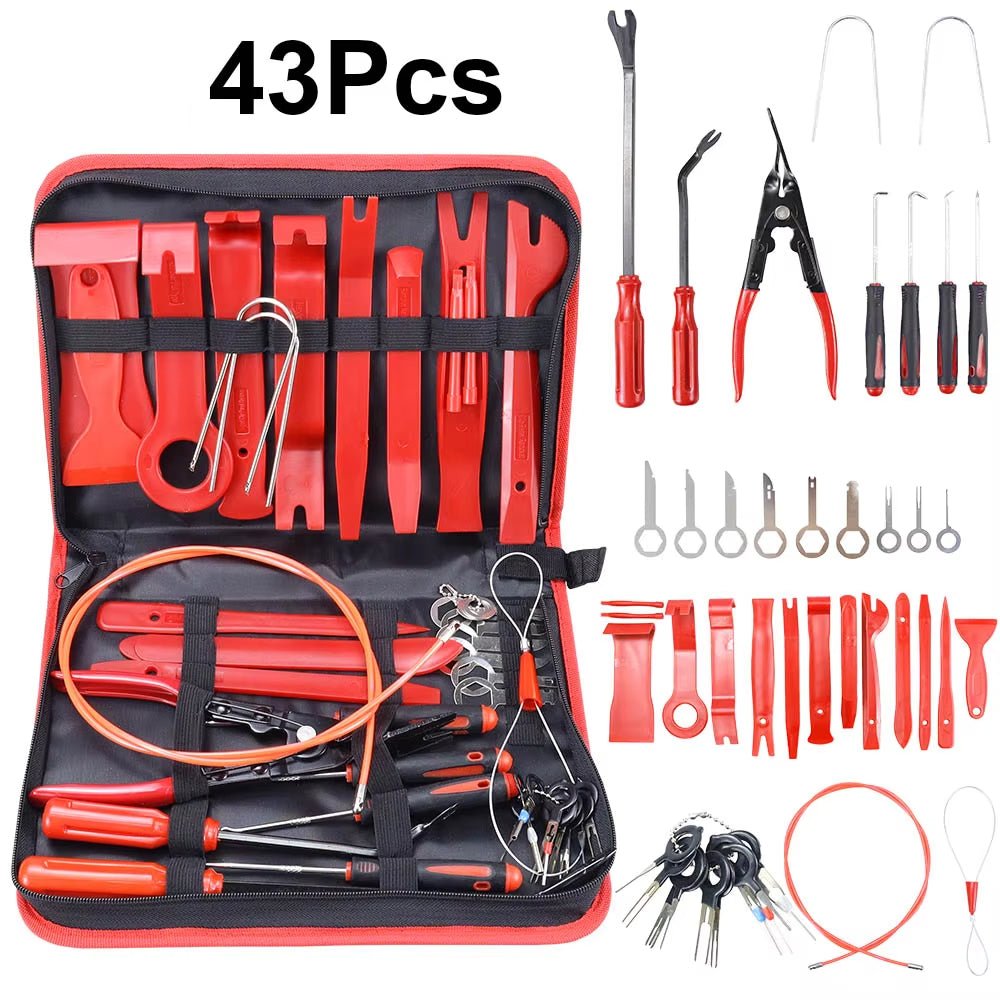 43Pcs Trim Removal Pry Tool Kits for Car Radio Panel Door Dash Clip Fasteners US - HomeDIYer