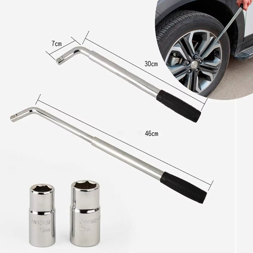 Telescoping Lug Wrench Standard Sockets Breaker Bar Wheel Tire Rim Lock Nut 4way - HomeDIYer