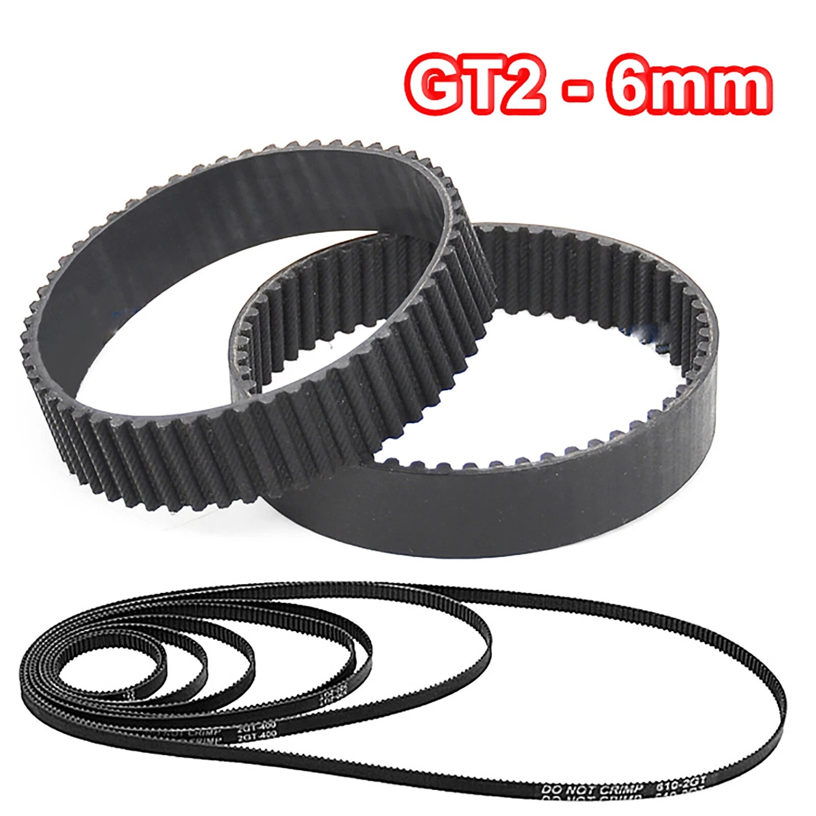 2GT 6mm Closed Loop Timing Belt – 2mm Pitch, 98mm to 1524mm for 3D Printers & CNC