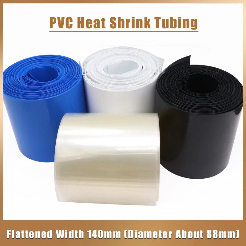 PVC Heat Shrink Tubing 140mm Width – Battery Wrap & Insulation Sleeve - HomeDIYer
