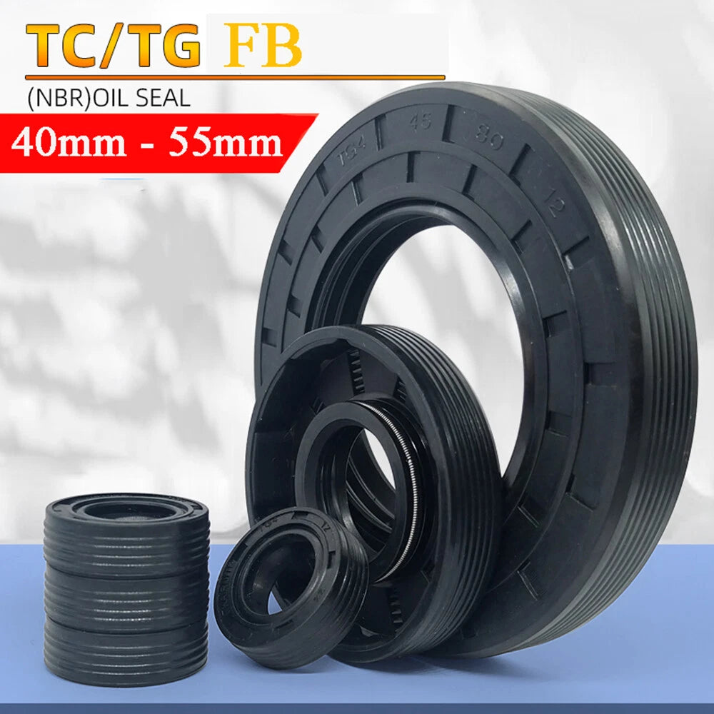 TC Oil Seal NBR Nitrile Double Lip with Spring — Rotary Shaft Seal (40–55mm ID)