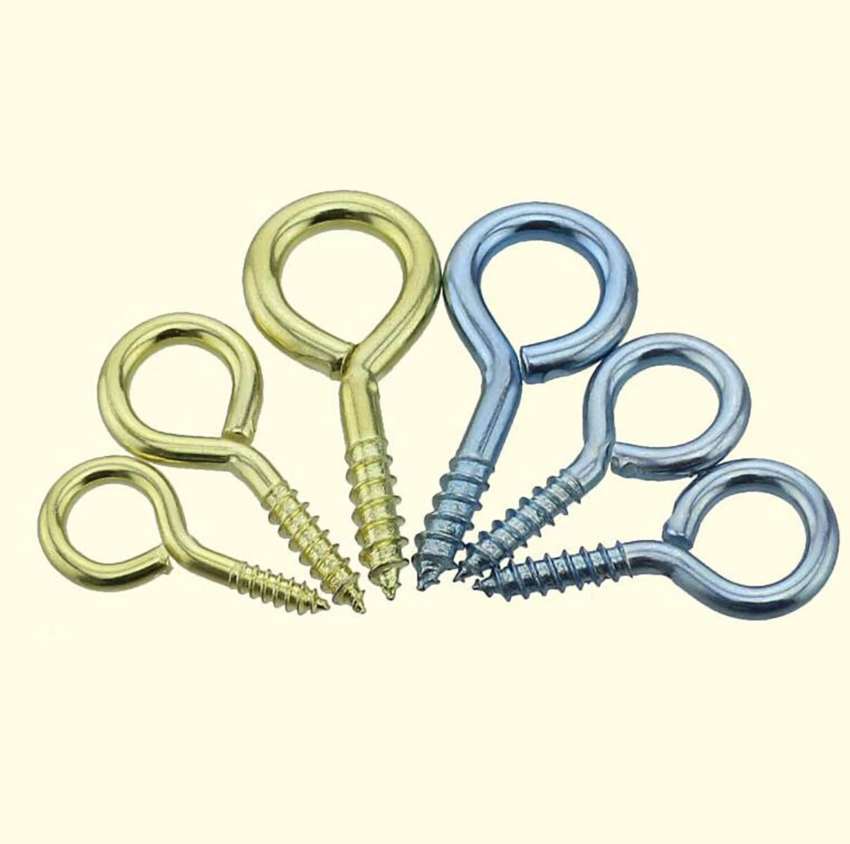 Light & Heavy Duty Screw Eyes & Hooks – Zinc or Brass Plated, Sizes 0# to 14# (Carbon Steel)