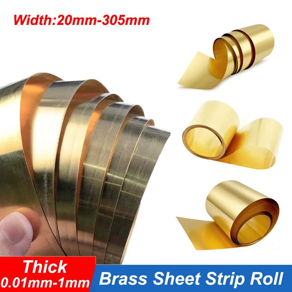 Brass Sheet Strip Roll 0.01mm-1mm Thick 20mm-305mm Width Brass Foil Plate Strip - HomeDIYer