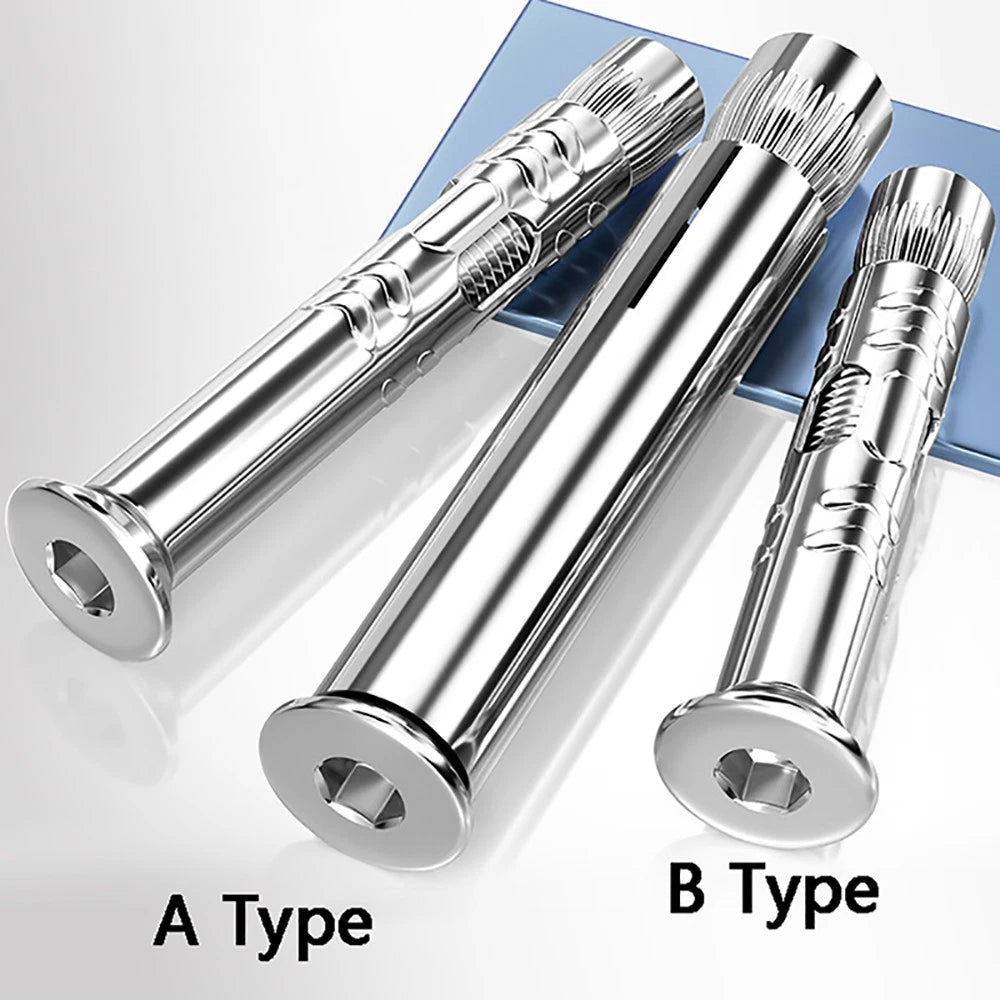 M6–M12 Countersunk Hex Socket Expansion Bolts — 304 & 201 Stainless Steel, A-Type & B-Type