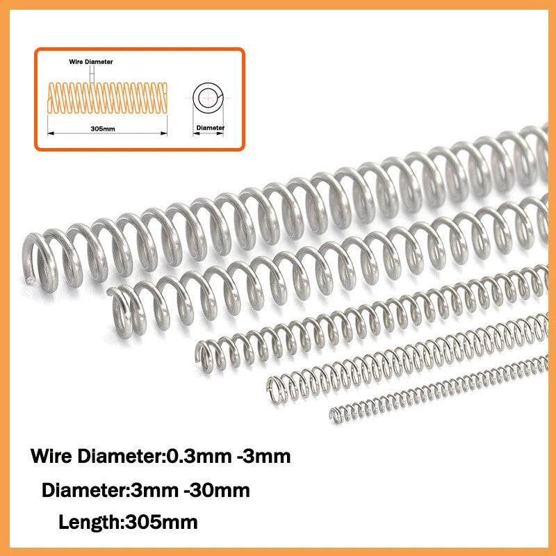 Compression Spring Various Size 2mm-30mm Diameter & 305mm Length Pressure Small