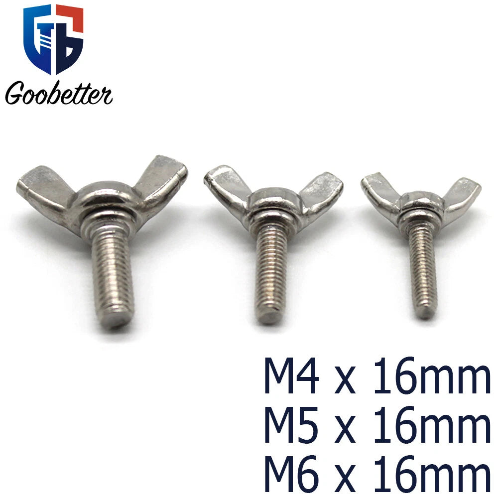 Butterfly Wing Bolts Screws Thumb Screws M4 M5 M6 Length 16mm Stainless Steel A2