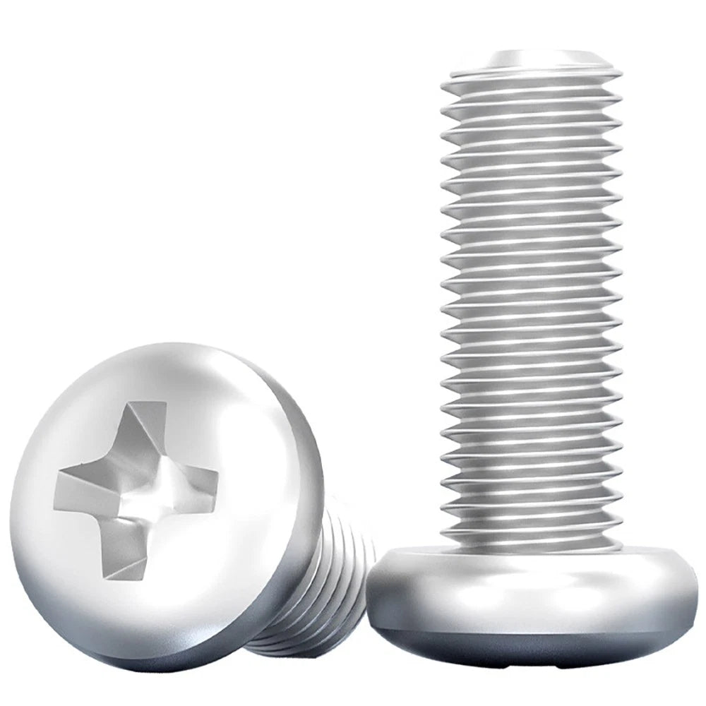 6063 Aluminium Phillips Pan Head Machine Screws DIN 7985 — M1.7 to M6 Metric