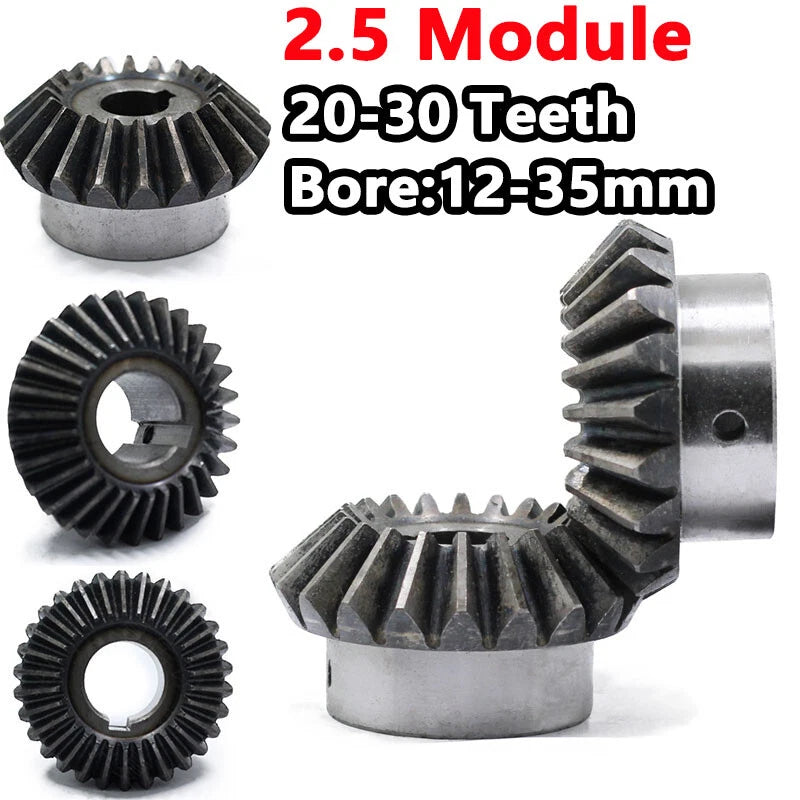 Bevel Gear 2.5 Module Ratio 1:1 Teeth 25 30 Bore Dia 12mm 14mm 15mm 16mm - 35mm