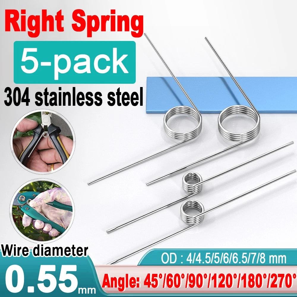 304 Stainless Steel Torsion Spring Wire Diar 0.55 mm Angle 45 60 90 120 180 270
