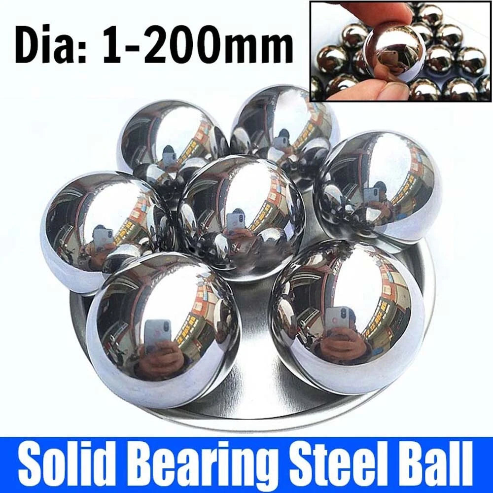 High Precision Chrome GCR15 Steel Solid Steel Ball Bearings - Dia 1mm to 200mm