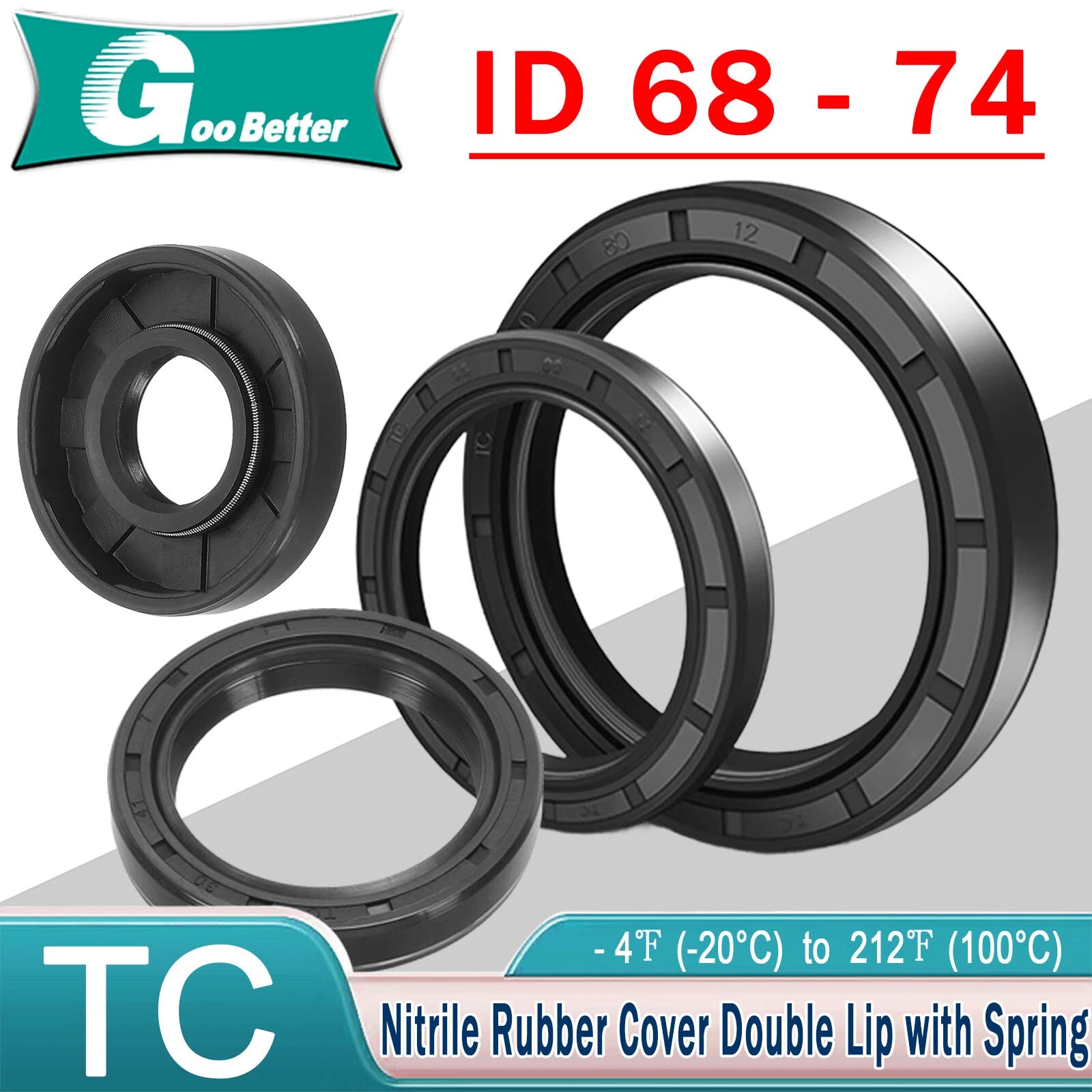 68 69 70 71 72 73 74mm ID Rubber Double Lip TC Oil Shaft Seal for Car Automotive