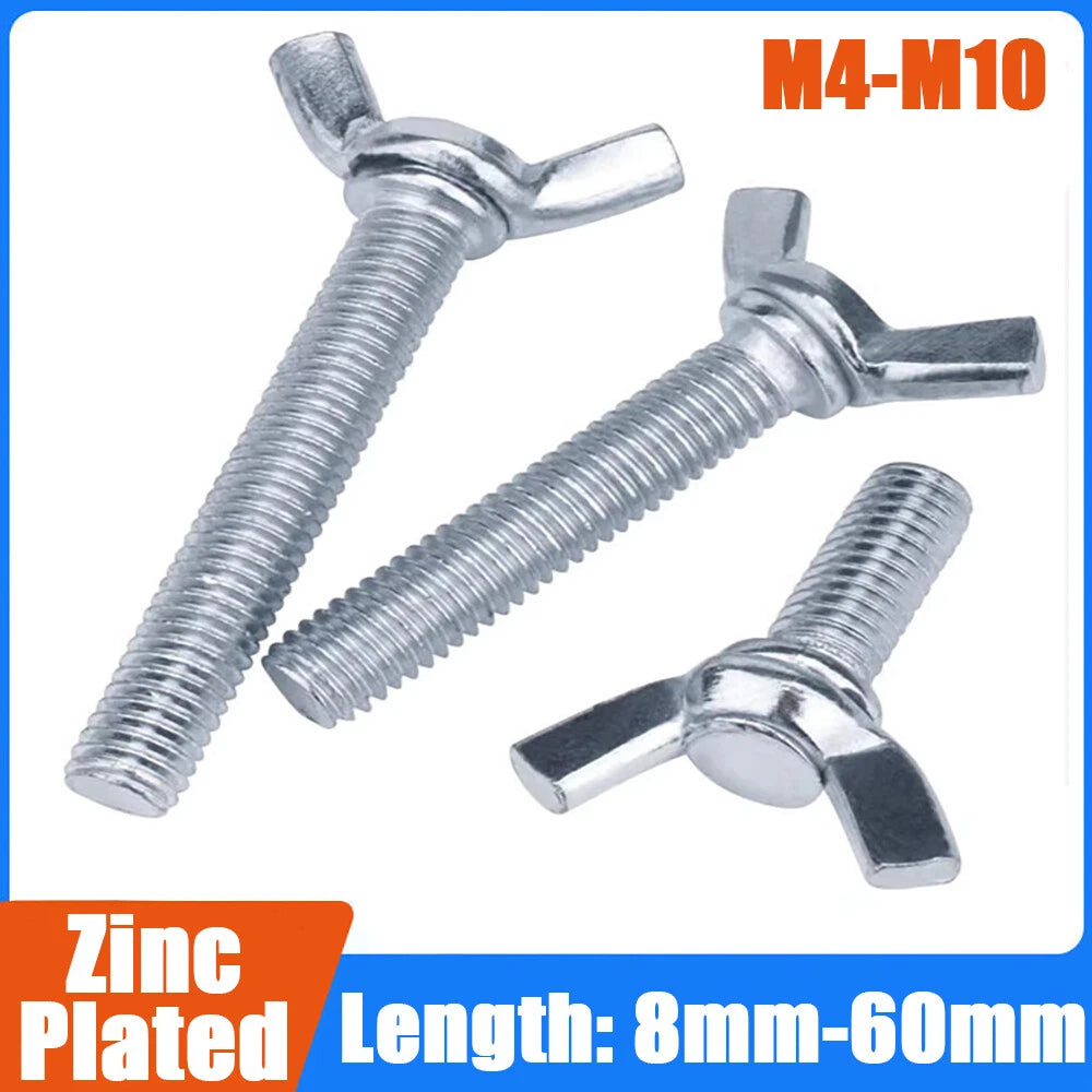 Butterfly Wing Bolts Screws Thumb Screws M4 M5 M6 M8 M10 Wing Bolts Zinc Plated