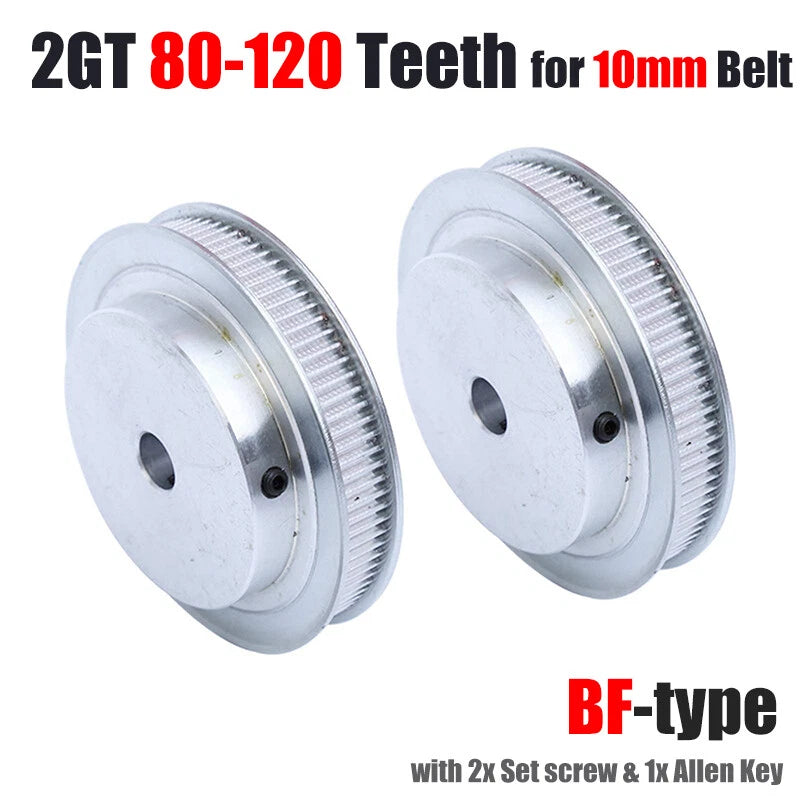 2GT Timing Pulley Synchronous Wheel 80-120 Teeth 10mm Belt 5mm-25mm Bore for 3D