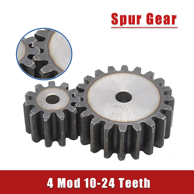 4 Mod 10-24 Teeth Spur Gears Transmission Gear Pinion Thickness 35mm 45# Steel