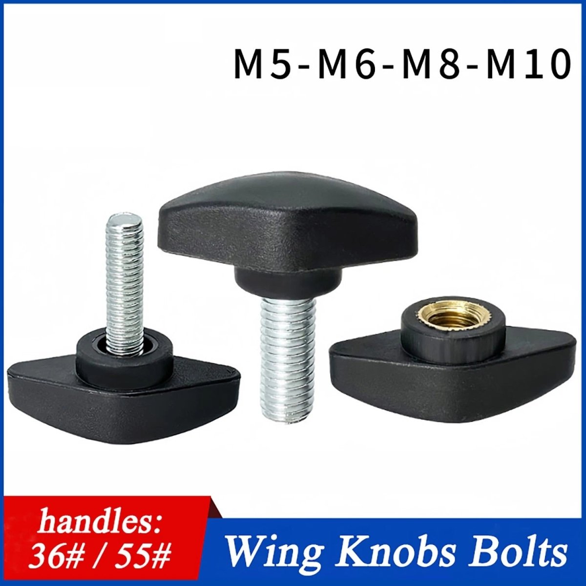 Wing Knob Thumb Screws & Clamping Nuts — M5 M6 M8 M10, D36 / D55 Flange - HomeDIYer