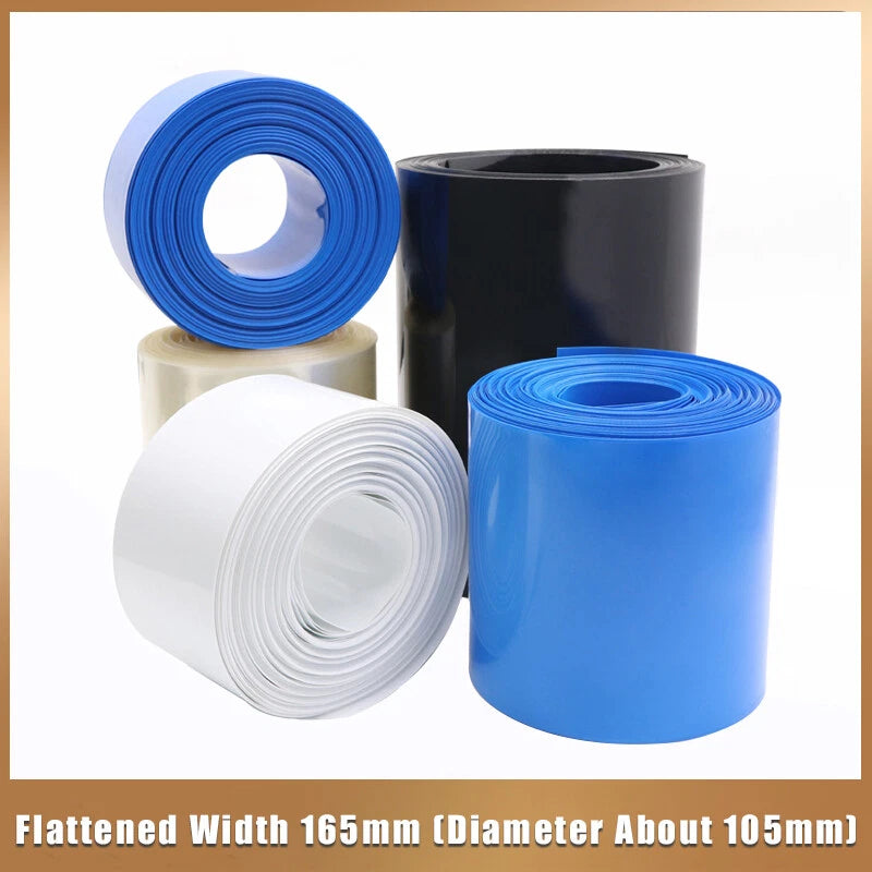 PVC Heat Shrink Tubing 165mm Width – Battery Wrap & Wire Insulation Sleeve