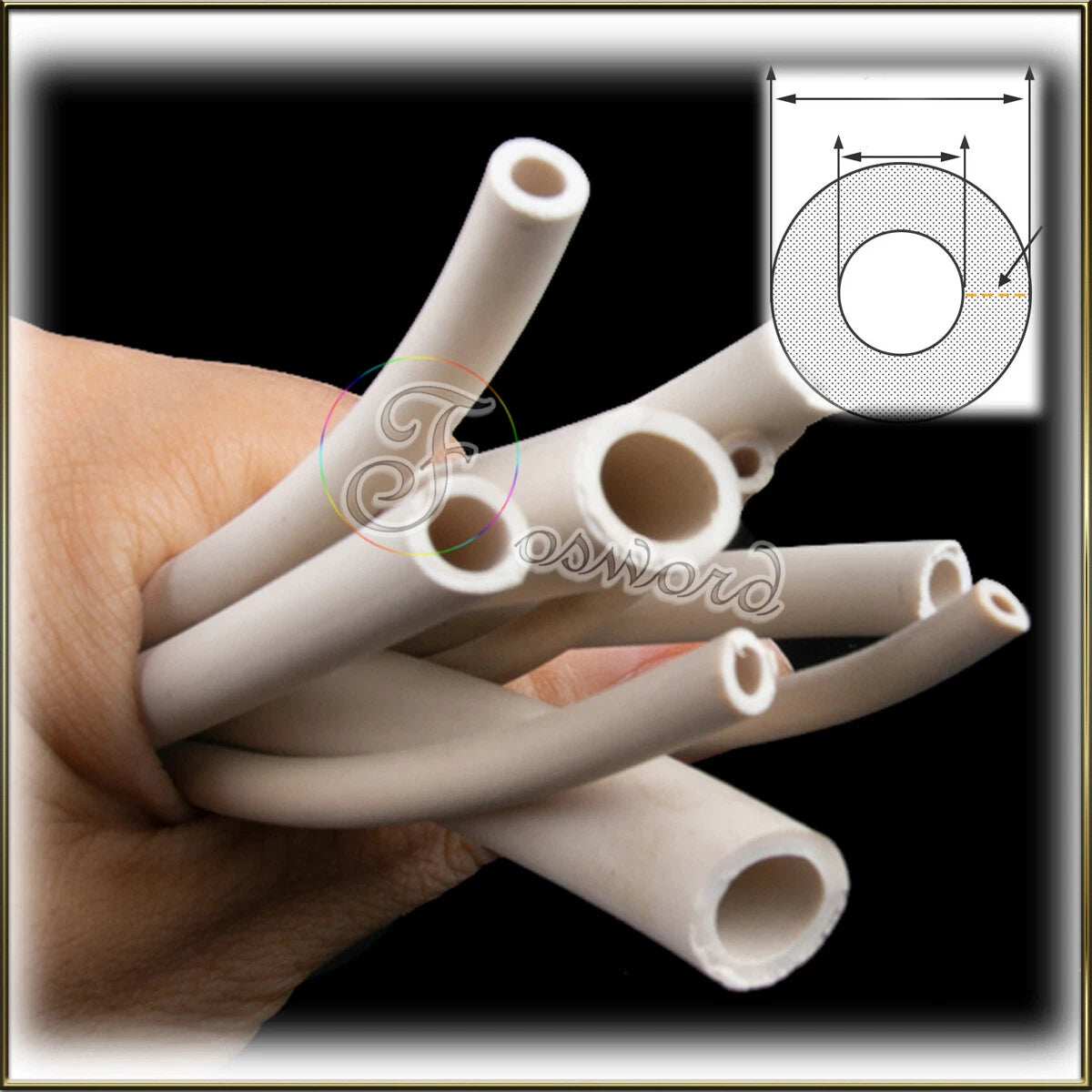 White Rubber Vacuum Tube — Laboratory Hose Pipe for Water, Oil & Fuel Line (ID 2–25mm)