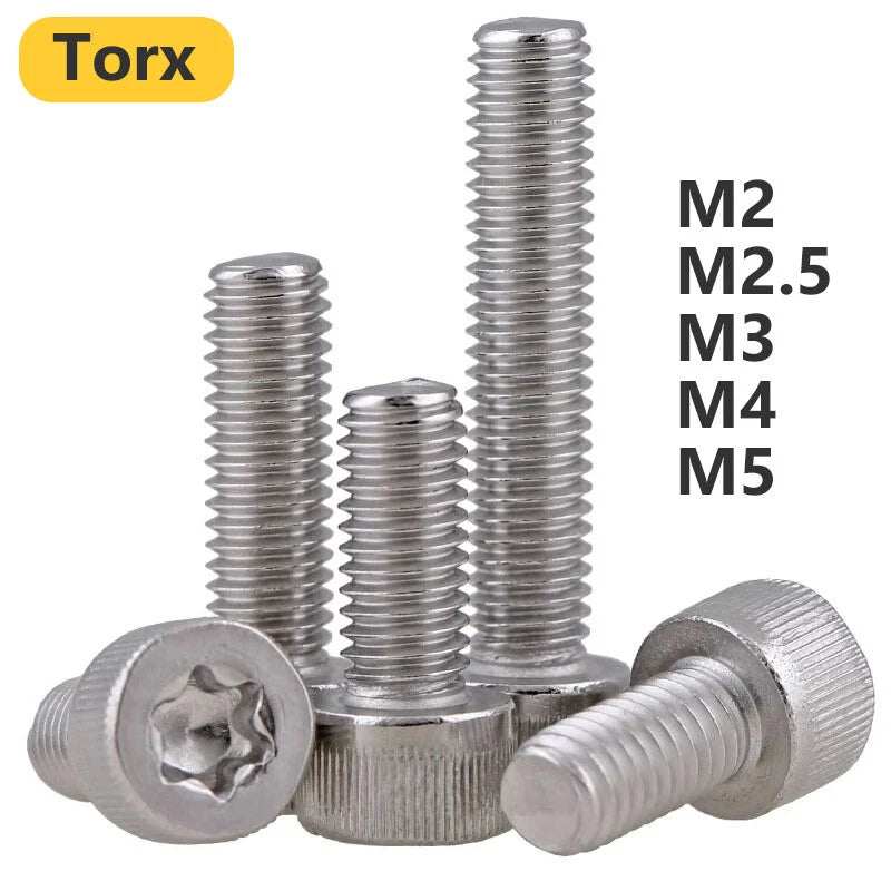 Torx Socket Cap Head Screws – M2 to M5, A2 Stainless Steel, Security Machine Bolts (304 Stainless)