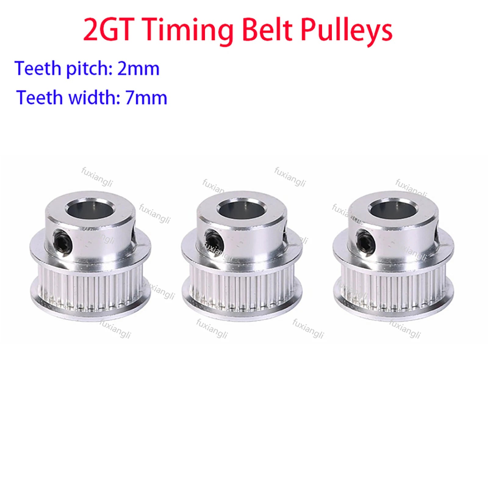2GT 14T-64T Timing Belt Pulleys Pitch 2mm With Step Width 7mm For 3D CNC Printer
