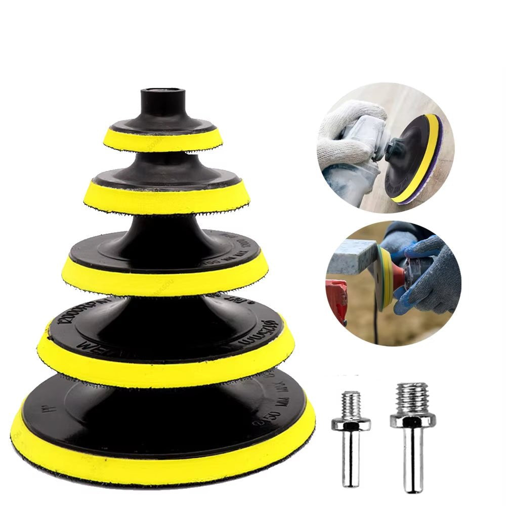 4/5/6/7 Inch Sanding Disc Backing Pad With 10/14mm Drill Rod Self - adhesive Sander Pad Electric Polishing Machine Accessories - HomeDIYer