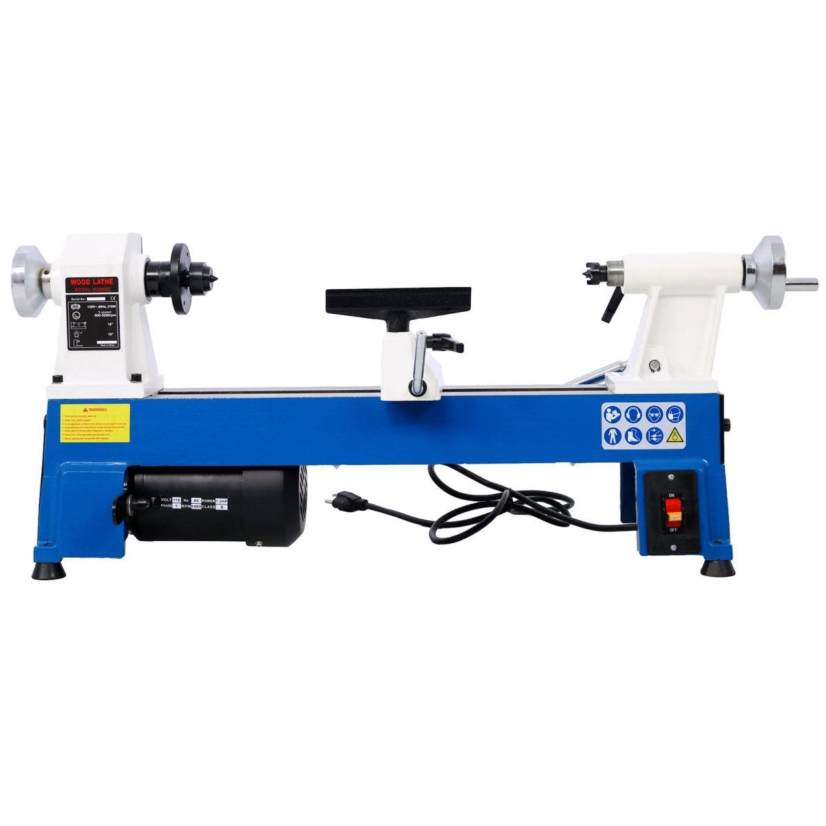Benchtop Wood Lathe 10" x 18" Wood Lathe Machine 5 Variable Speeds 500/750/1150/1800/3200RPM Mini Wood Turning Lathe for Woodworking 1/2HP Multifunctional Power Wood Lathe - HomeDIYer