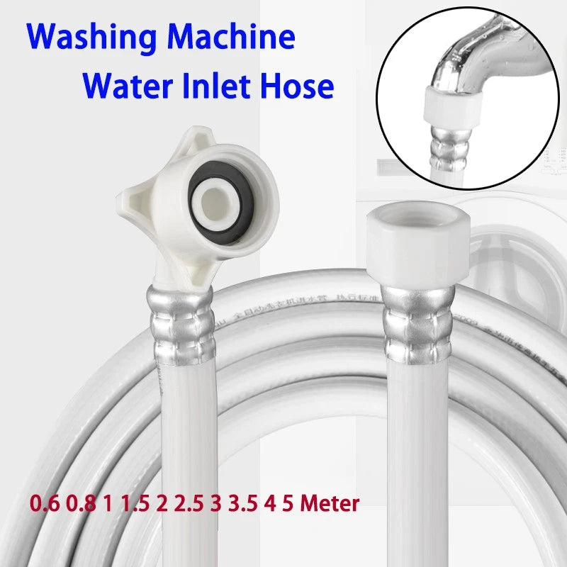 Washing Machine Water Inlet Hose – PVC Extension Pipe with 4-Point Screw Connector (0.6–5 m)