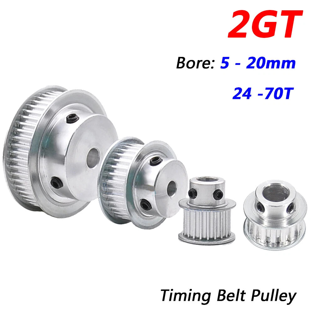GT2 2GT Timing Belt Pulleys 5mm-20mm Bore with Steps 24T-70T for CNC 3D Printer