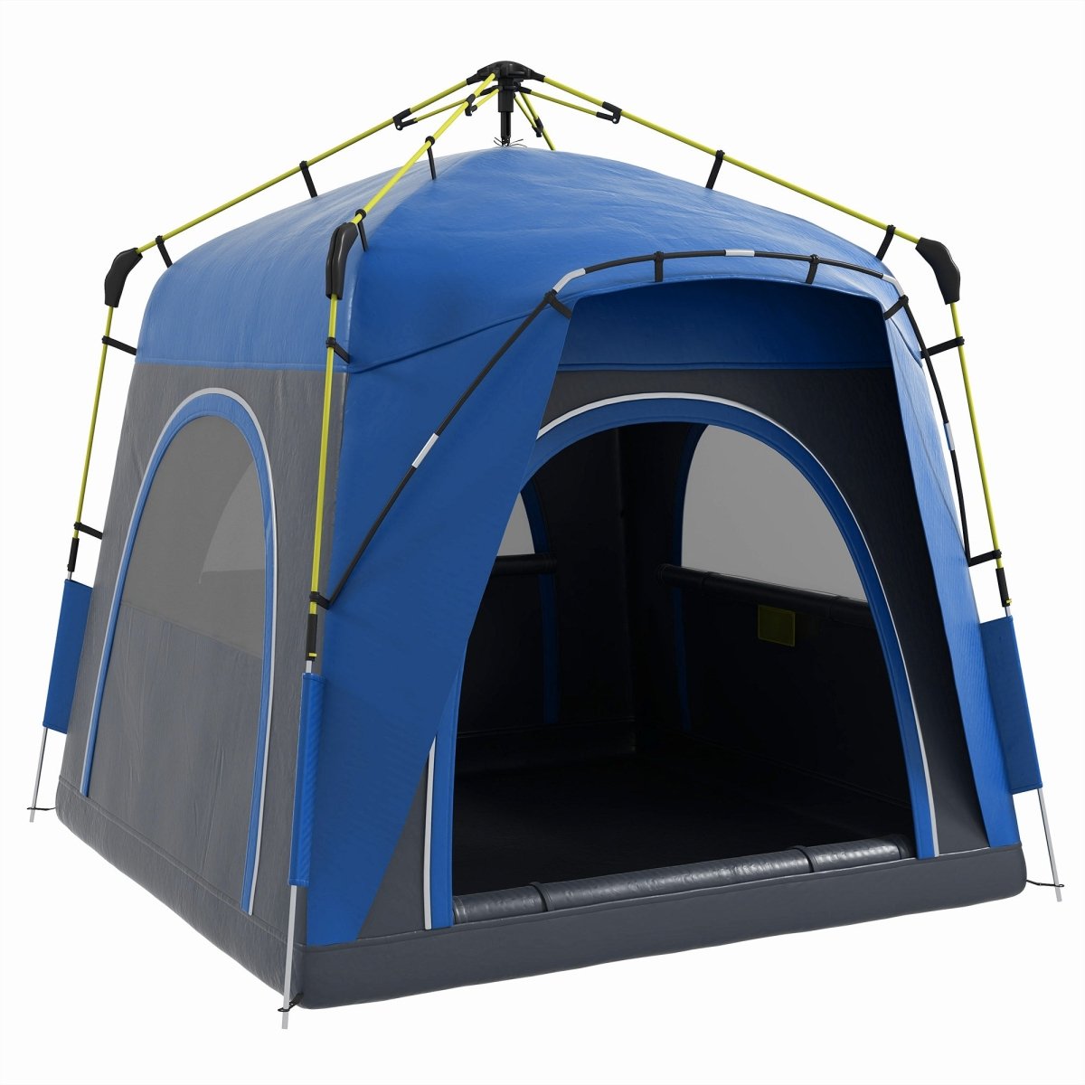 Camping Tents 4 Person Pop Up Tent Quick Setup Automatic Hydraulic Family Travel Tent w/ Windows, Doors Carry Bag Included, Blue - HomeDIYer