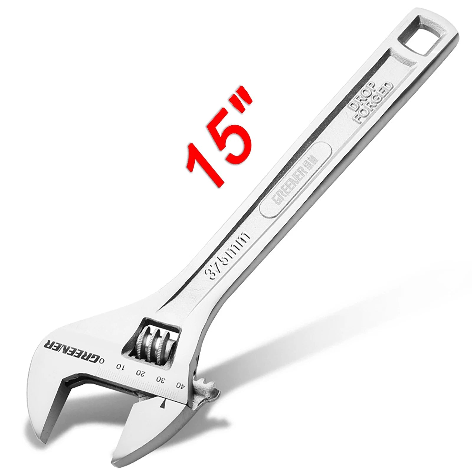 Adjustable Spanner Wrench 15"375mm Chrome Vanadium Steel Professional Hand Tool