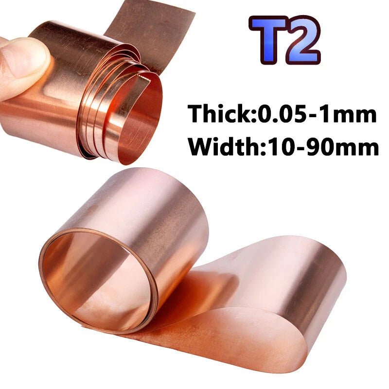 99.9% Copper Cu Metal Sheet Foil Plate Strip Thick 0.05 0.1 0.15 0.2 0.3 - 1mm - HomeDIYer