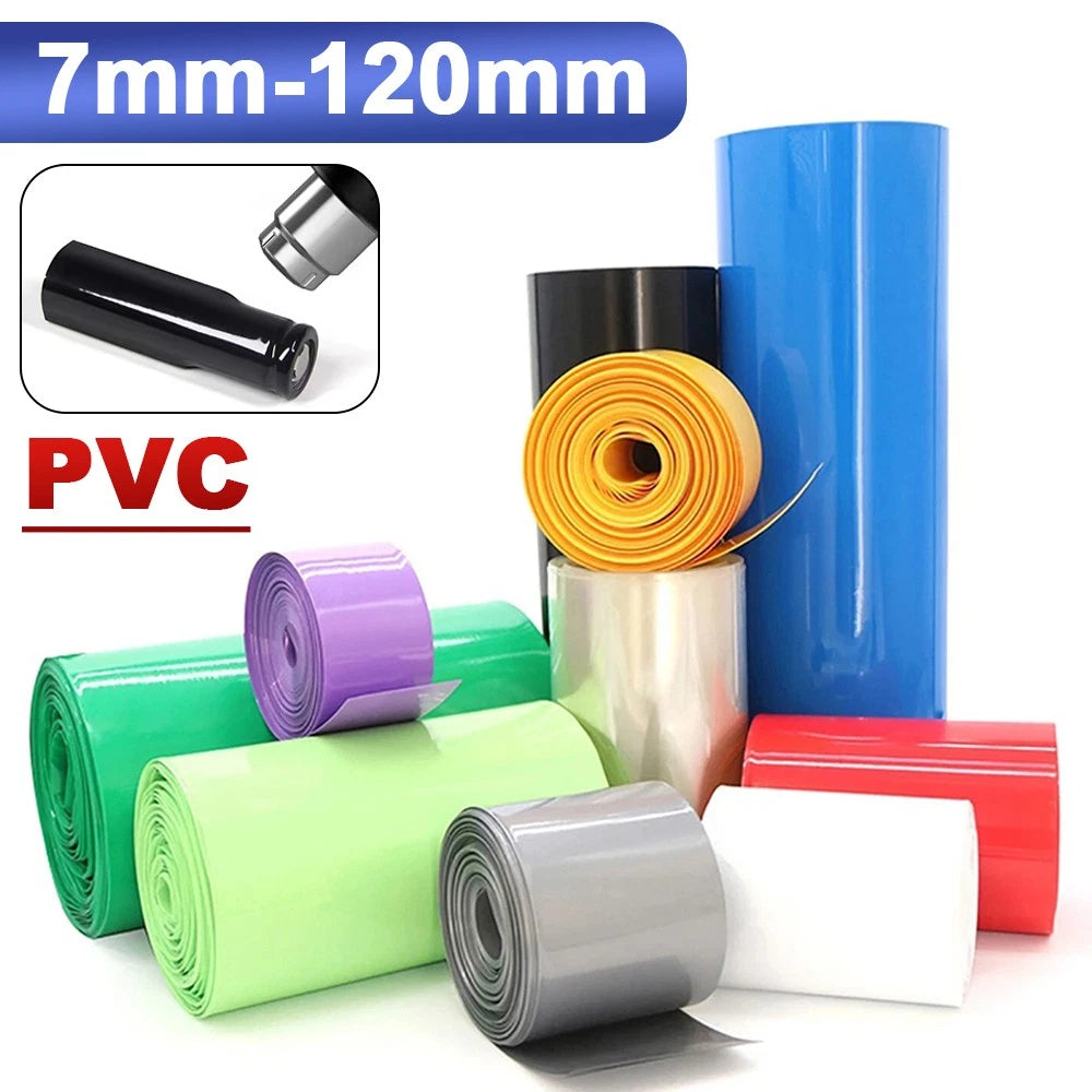 PVC Heat Shrink Tubing 7mm–120mm | Multi-Color Shrinkable Film Insulation Sleeve