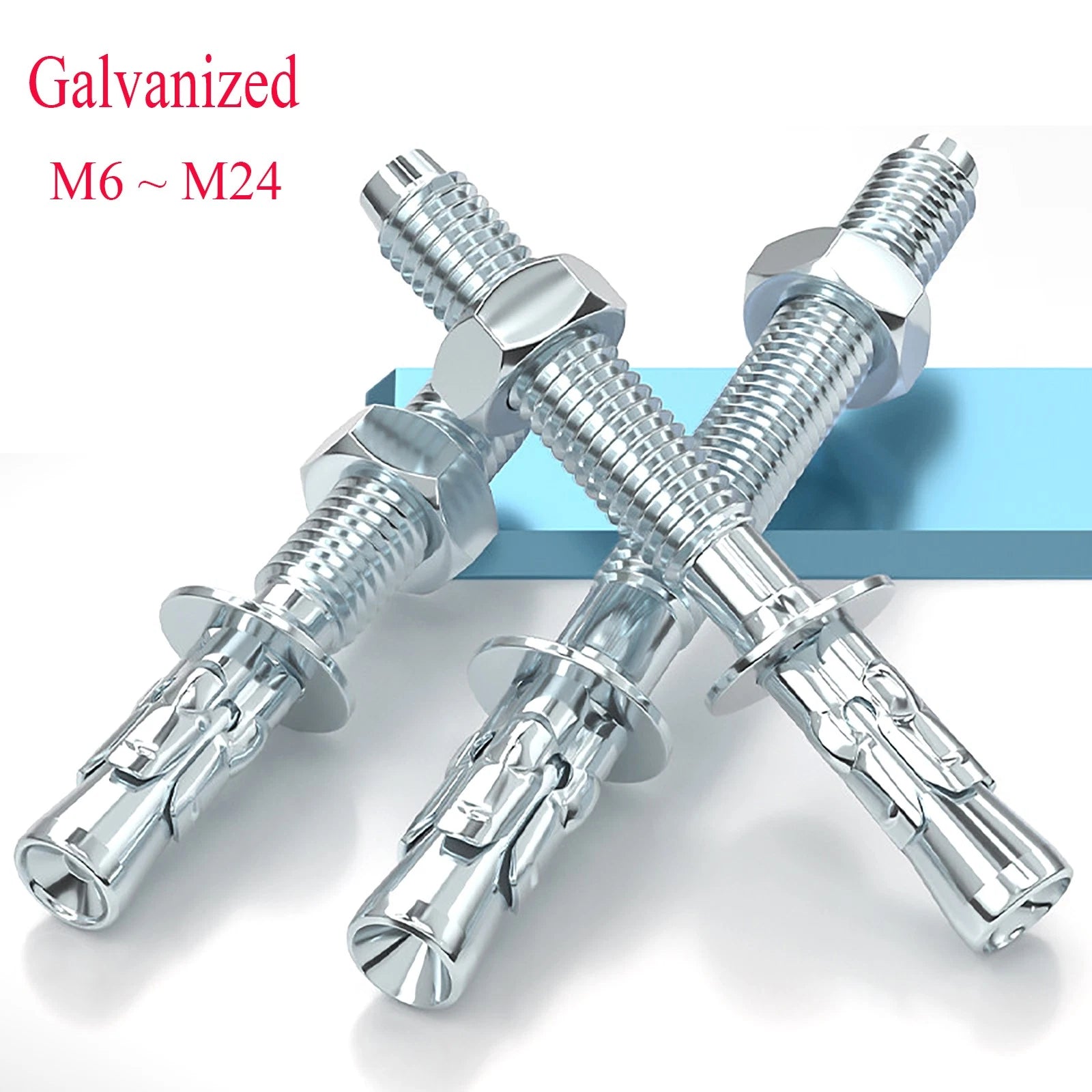 Galvanized Through Bolts Expansion Anchor Bolts M6–M24 | Wall Anchoring